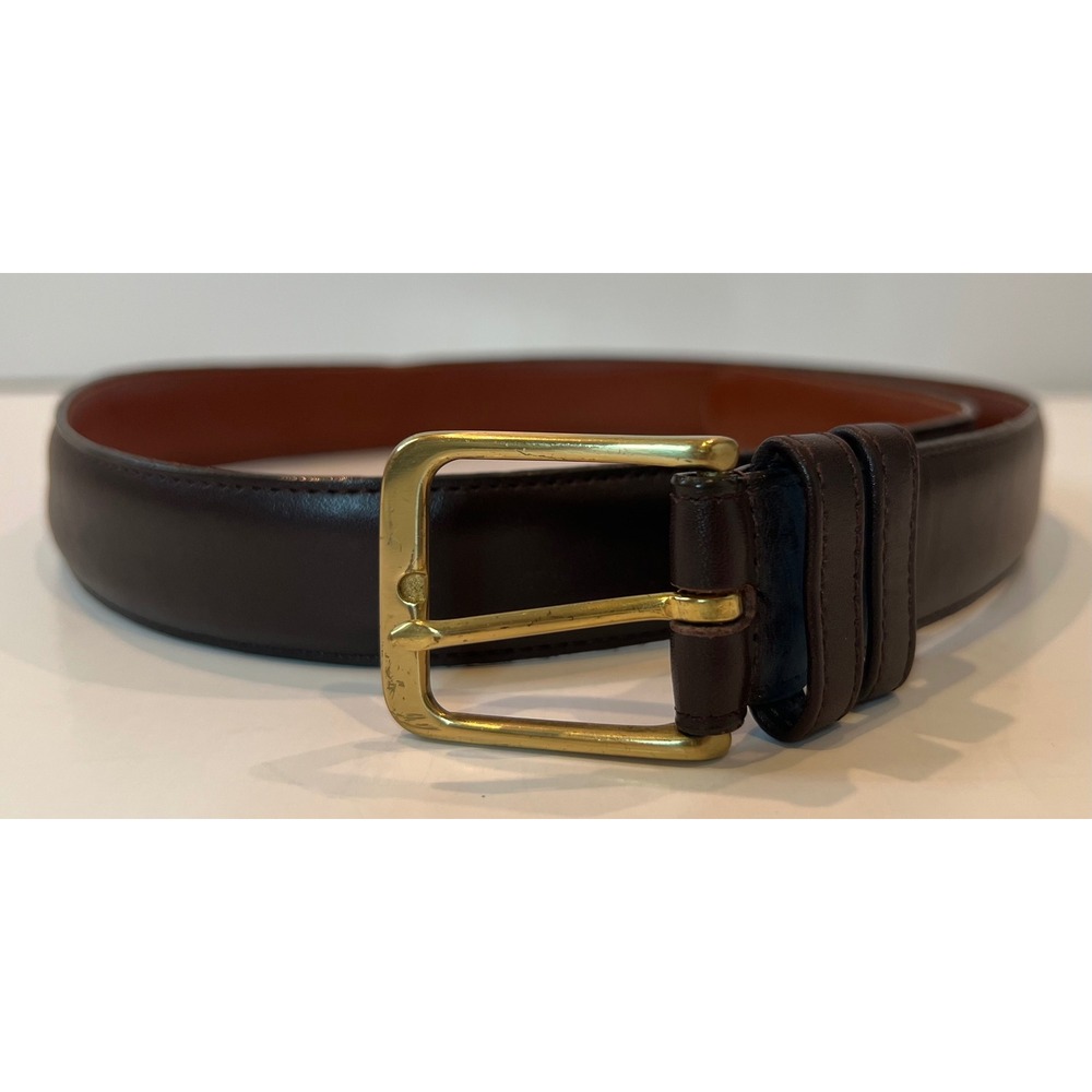 Vintage Coach 5800 Mocha Leather Belt Solid Brass Buckle USA Made Size 30 75cm